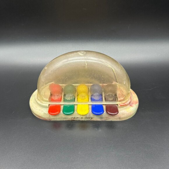 Anthony Other - Vintage Childs Toy 1940s Tap A Toy Wooden Balls Bouncing Anthony USA Rainbow